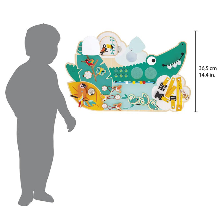 Janod Crocodile Busy Board - Jungle Motor Skills Activity