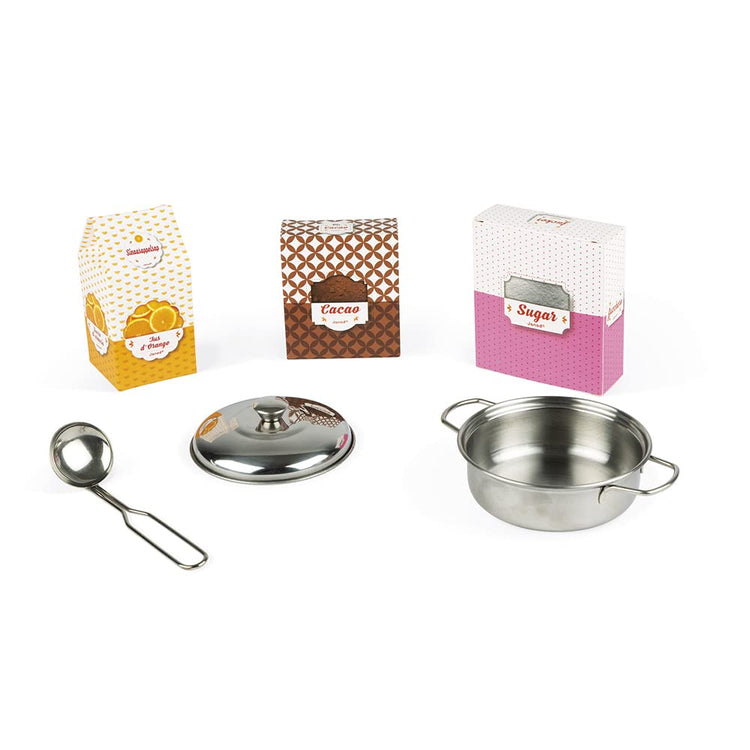 Janod Candy Chic Big Cooker - Lights, Sounds, 6 Accessories