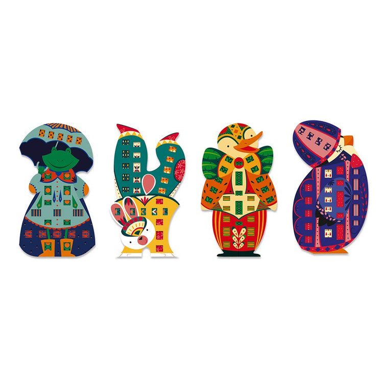 Janod Funny Animals Weaving Kit - Create 4 Braided Scenes