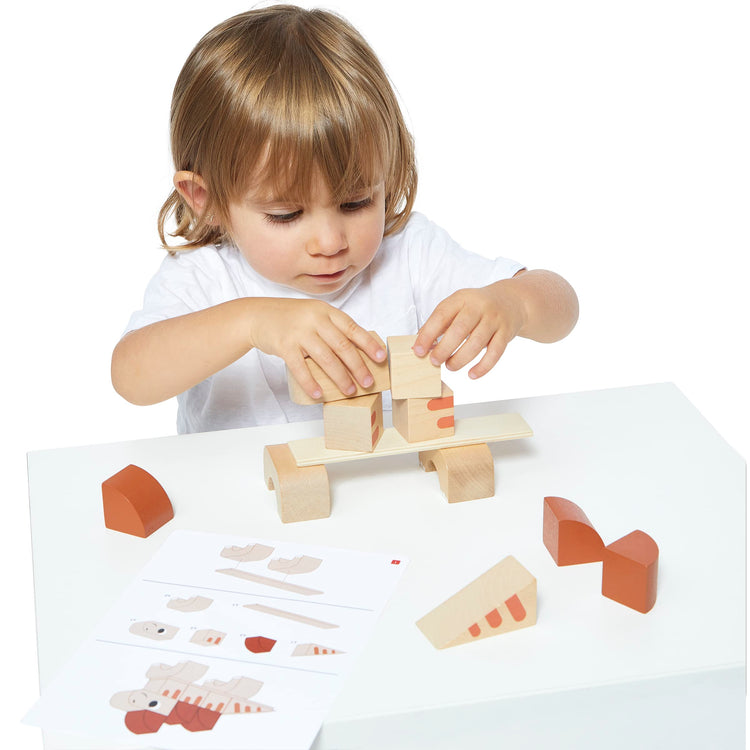 Janod Dino Stacking Blocks - 31 Pieces Build 3 Dinosaurs