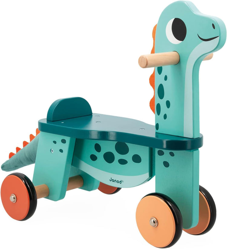 Janod Portosaurus Ride-On - Steerable Wooden Dino Adventure