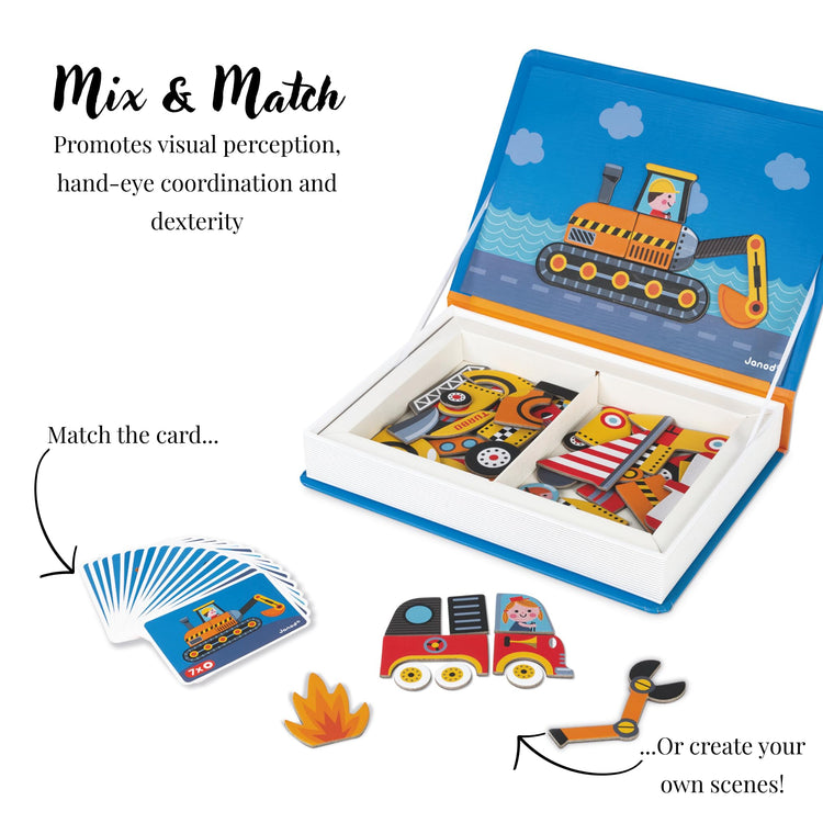 Janod Racers Magneti'Book - 50 Magnets for Vehicle Building