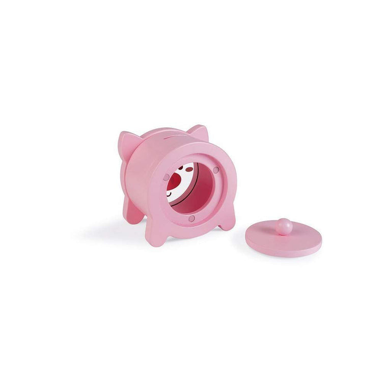 Janod Pink Piggy Bank - Magnetic Wooden Saver Kids Love