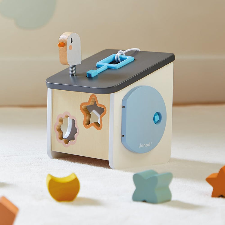 Janod Bird House Sorter - 8 Shapes and a Keyed Bird Door