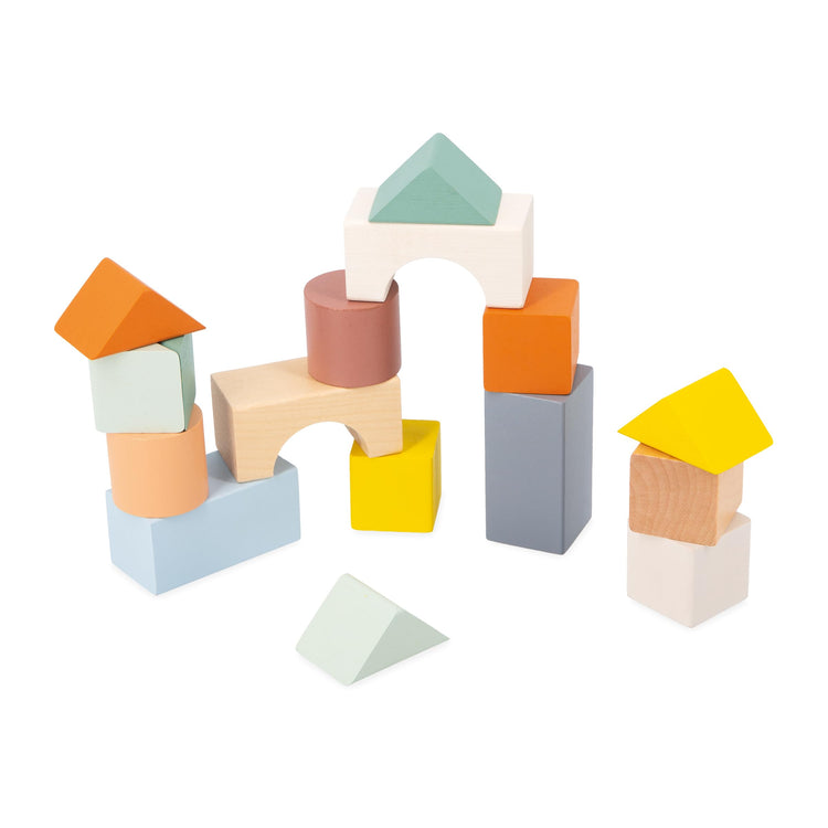 Janod Snail Cube Trolley - 17-Piece Pull-Along Shape Sorter