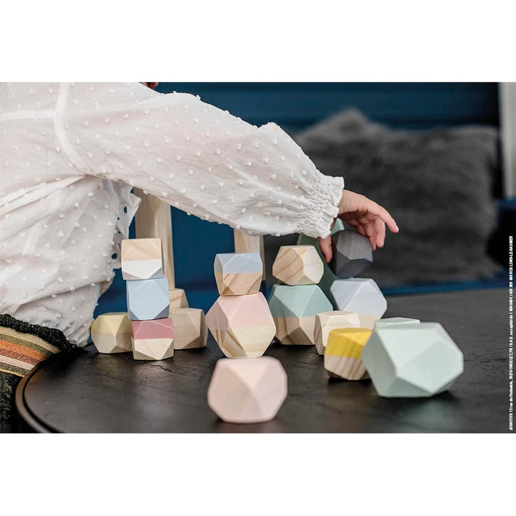 Janod Stacking Stones - 20 Wooden Pieces for Balance Play