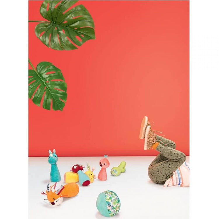 Lilliputiens Jungle Bowling - 6 Soft Pins with Rattle Ball