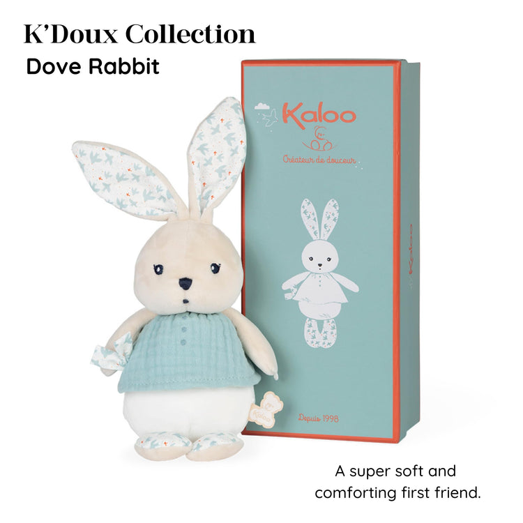 Kaloo Rabbit Dove Plush - 8.7" Soft Bunny in Gift Box Set