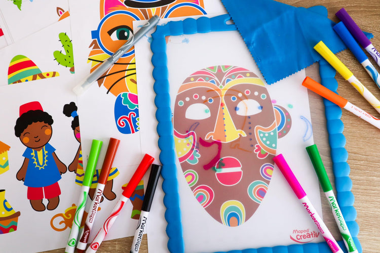 Maped Artist Board Kit - Reusable Dry-Erase Mask Designs