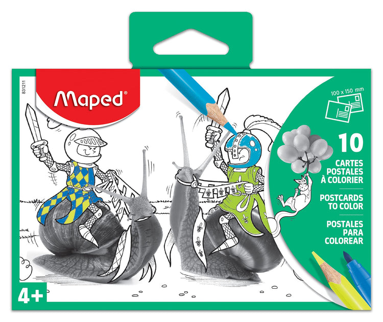 Maped Coloring Postcards - 10 Space Cards for Travel Fun