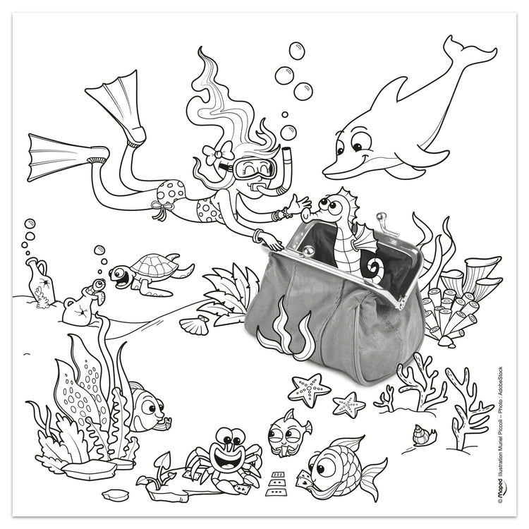 Maped Spiral Coloring Book - 15 Designs for Travel Play