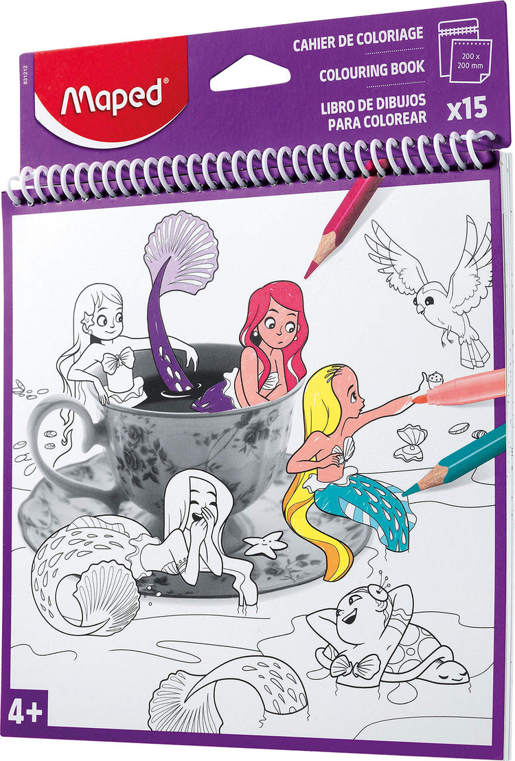 Maped Spiral Coloring Book - 15 Designs for Travel Play