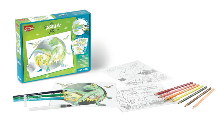 Maped Helix Aqua'Art Set - Metalized Dino Watercolor Boards