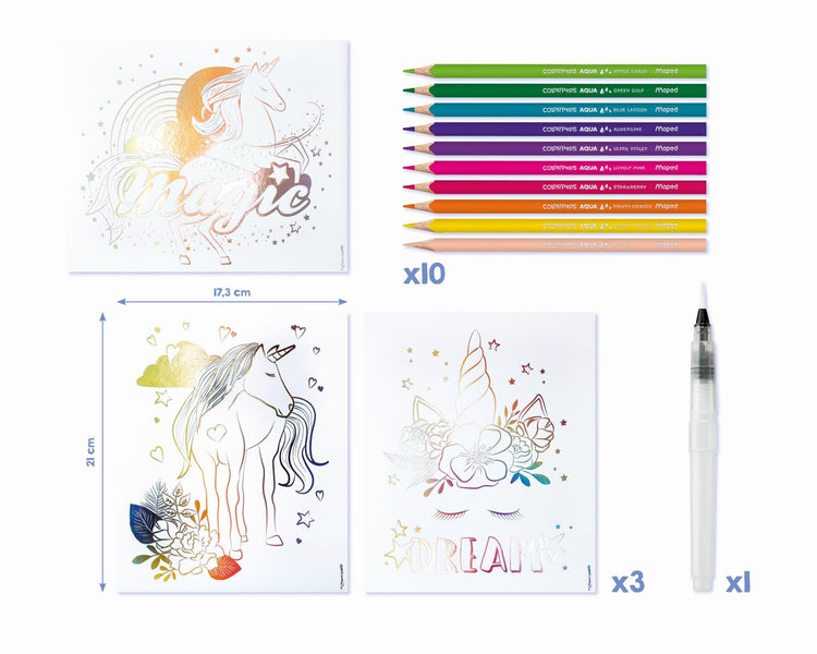 Maped Helix Activity Kit - 3 Metalized Art Sheets to Color