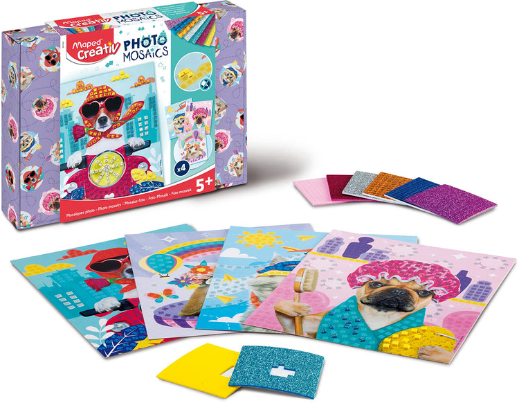 Maped Photo Mosaics - Colorful Animal Sticker Art Craft Set