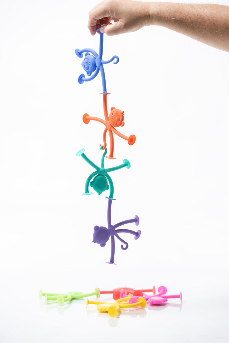 My First HangaTangs - 6 Silicone Monkeys for Sensory Play