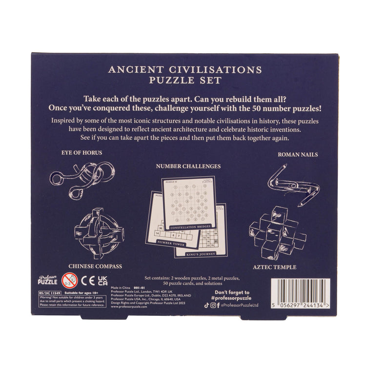Ancient Civilizations Set - 5 Puzzles + 50 Number Cards