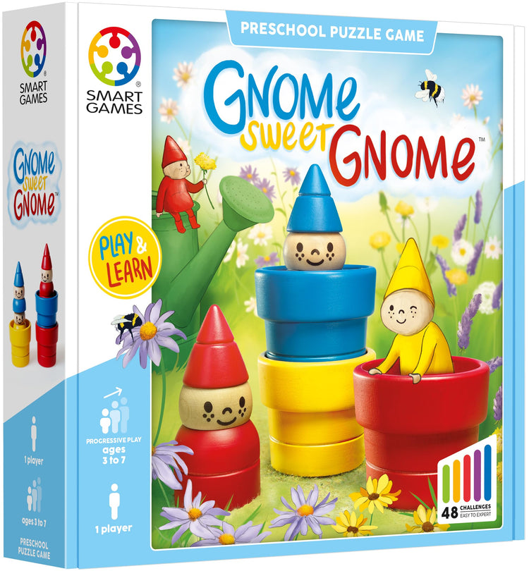 SmartGames Gnome Sweet Gnome - 3 Wooden Gnomes to Stack