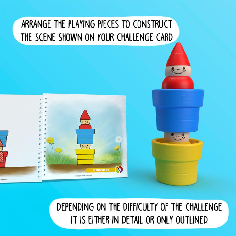SmartGames Gnome Sweet Gnome - 3 Wooden Gnomes to Stack
