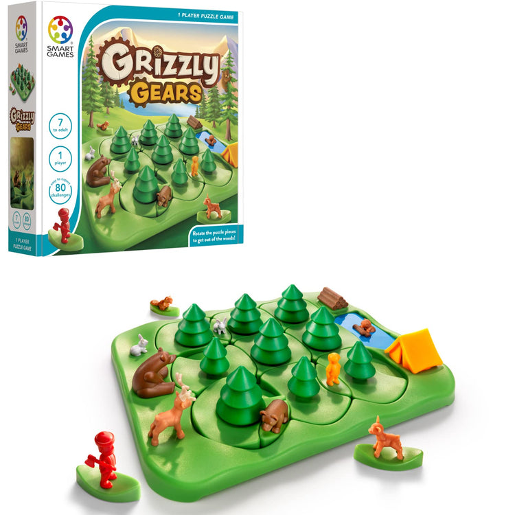 SmartGames Grizzly Gears - Rotating Maze Puzzle Game with 80 Challenges