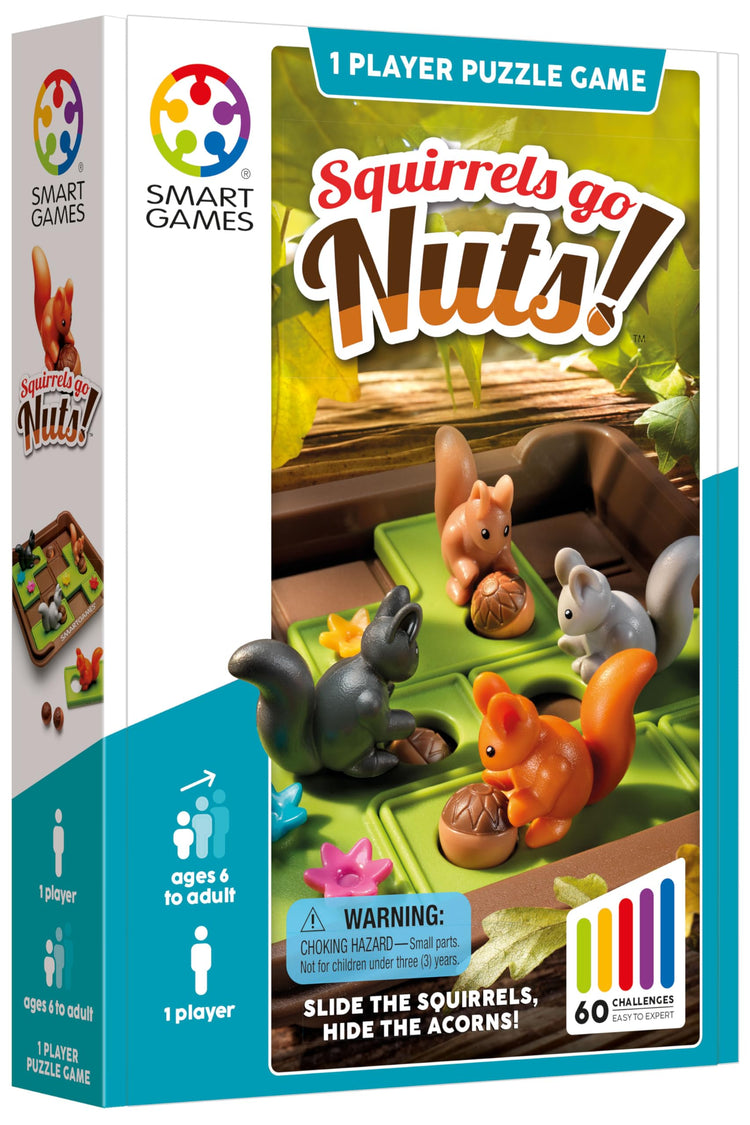 SmartGames Squirrels Go Nuts - Stash Acorns in 60 Puzzles