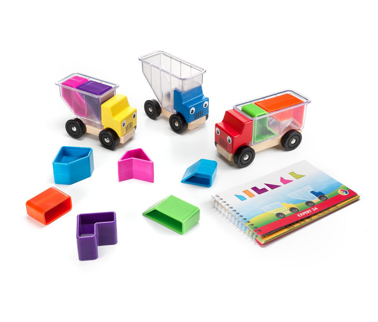 SmartGames Trucky 3 - Load 3 Wooden Trucks, 48 Challenges