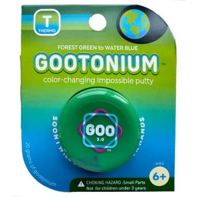 Gootonium Thermo-Responsive Green to Blue Putty - Heat Changes Color