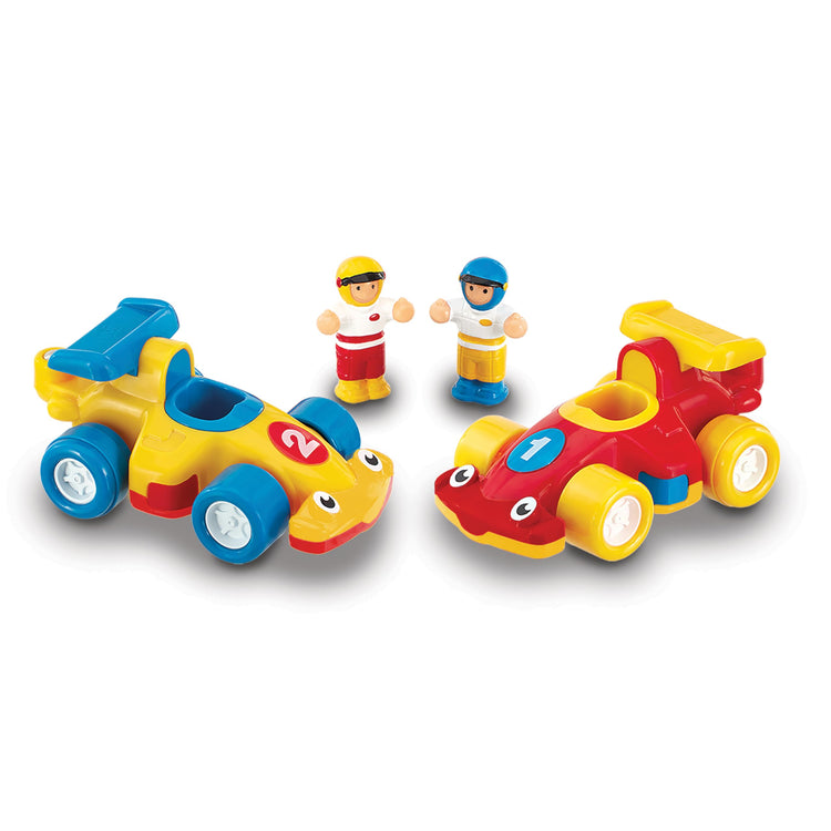 WOW Toys The Turbo Twins - 2 Push & Go Racing Cars with Drivers