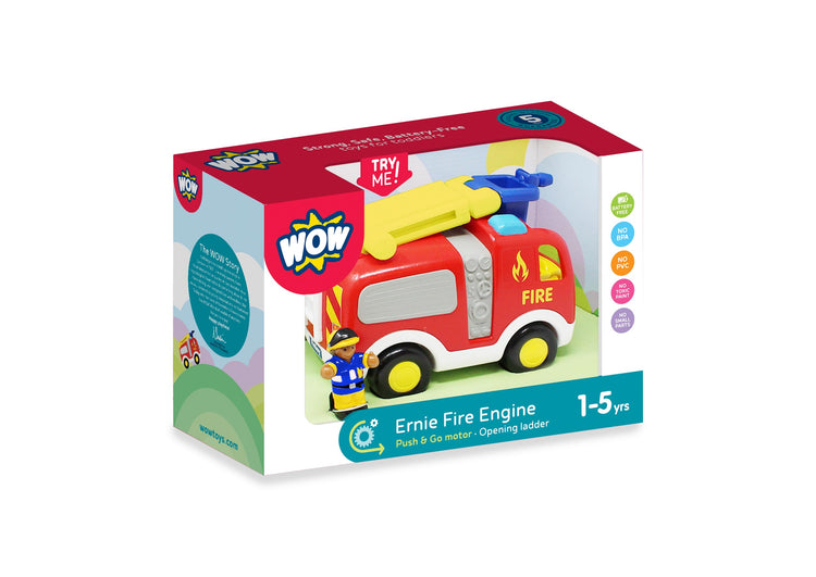 WOW Toys Ernie Fire Engine - Push & Go Truck with Ladder