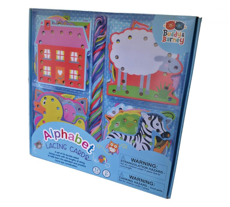 Alphabet Lacing Card Set - Fine Motor Fun by Buddy & Barney