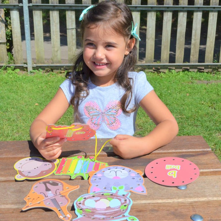 Alphabet Lacing Card Set - Fine Motor Fun by Buddy & Barney