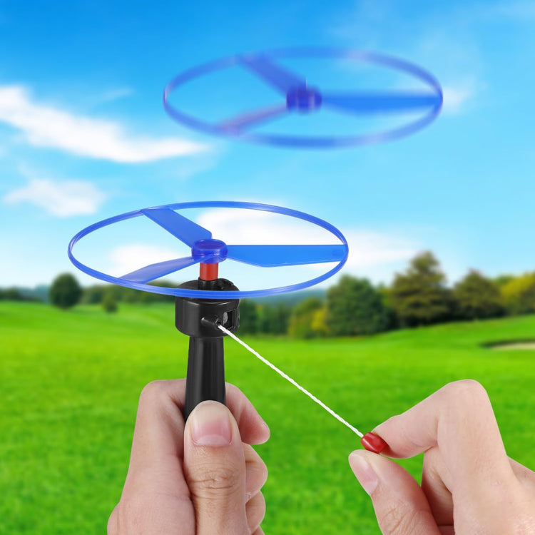 BESTonZON Pull String Flying Disc Toy Set