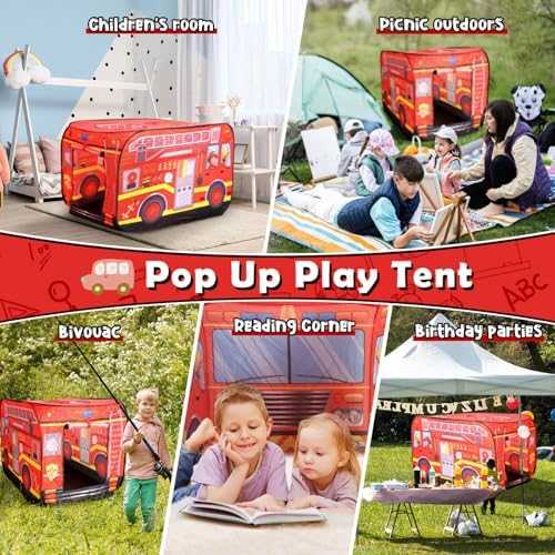 Britik Fire Truck Pop-Up Play Tent