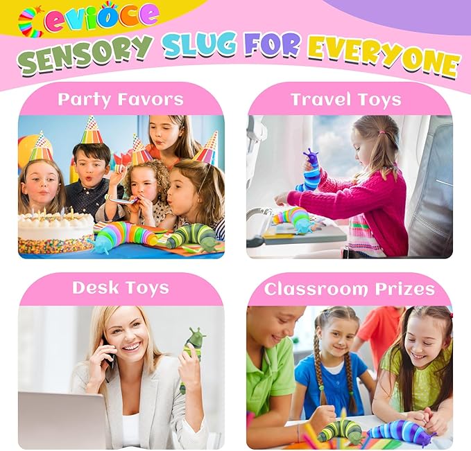 Cevioce Sensory Slug Fidget Toys for Kids & Adults
