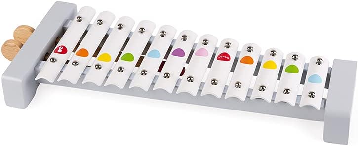 Janod Confetti Metal Xylophone - 12 Notes & 2 Wooden Sticks