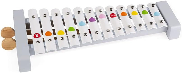 Janod Confetti Metal Xylophone - 12 Notes & 2 Wooden Sticks