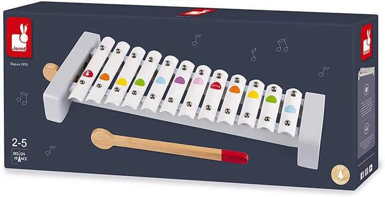 Janod Confetti Metal Xylophone - 12 Notes & 2 Wooden Sticks