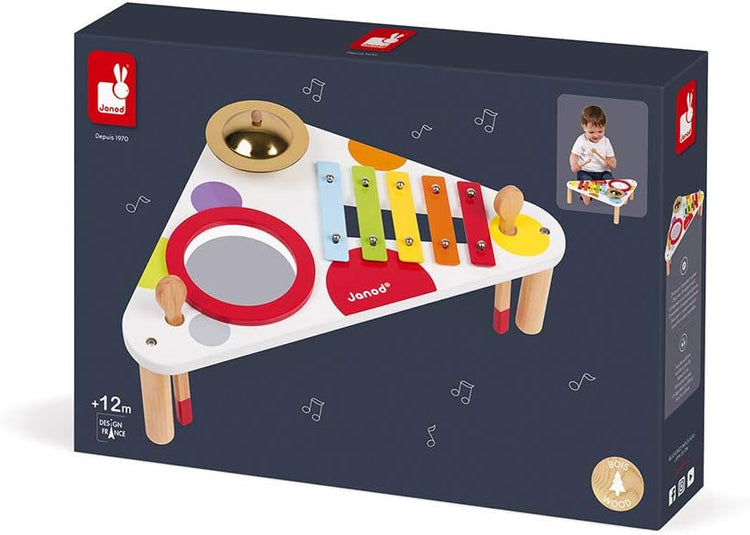 Janod Confetti Music Table - 3 Instruments for First Songs