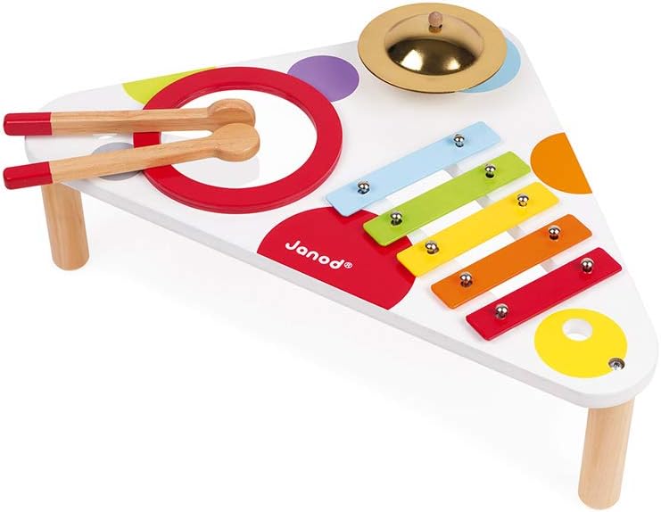 Janod Confetti Music Table - 3 Instruments for First Songs