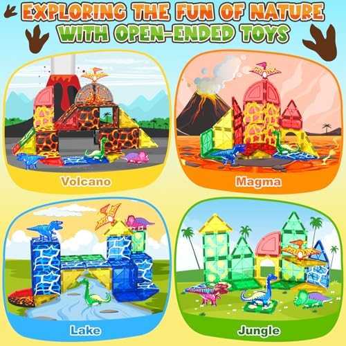 Coodoo Magnetic Tiles Lava Dinosaur World Set