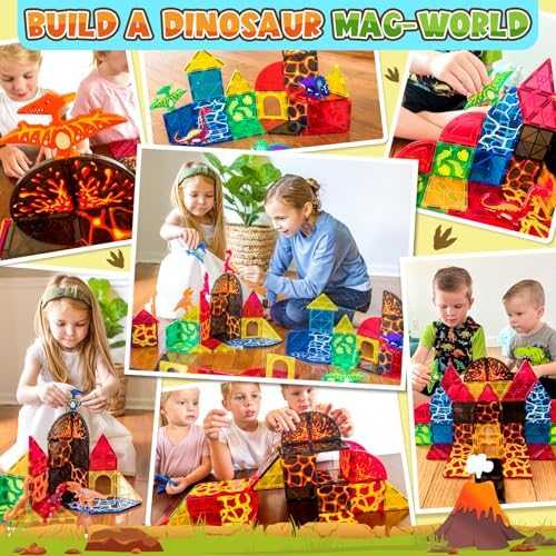 Coodoo Magnetic Tiles Lava Dinosaur World Set