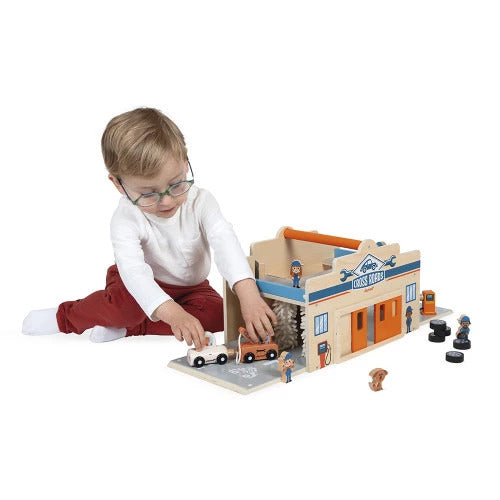 Janod Crossroads My First Garage - 15 Wooden Accessories