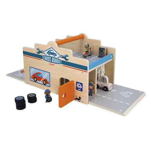 Janod Crossroads My First Garage - 15 Wooden Accessories