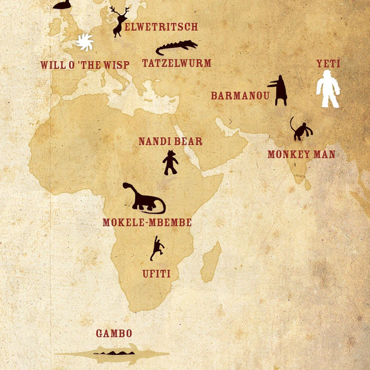 Cryptids of the World Postcard - Mysterious Mail Art
