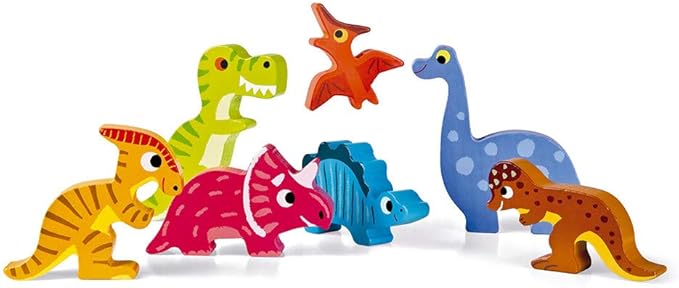 Janod Dinos Sound Peg Puzzle - 5 Wooden Pieces with Roars