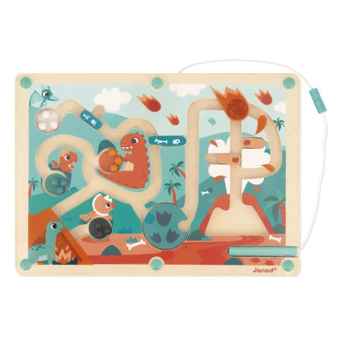Janod Dinos Magnetic Marble Maze - 12 Marbles and Stylus