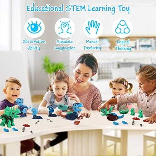 Take-Apart Dinosaur STEM Building Toy with Electric Drill