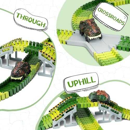 Dinosaur Flexible Race Track Playset with Cars