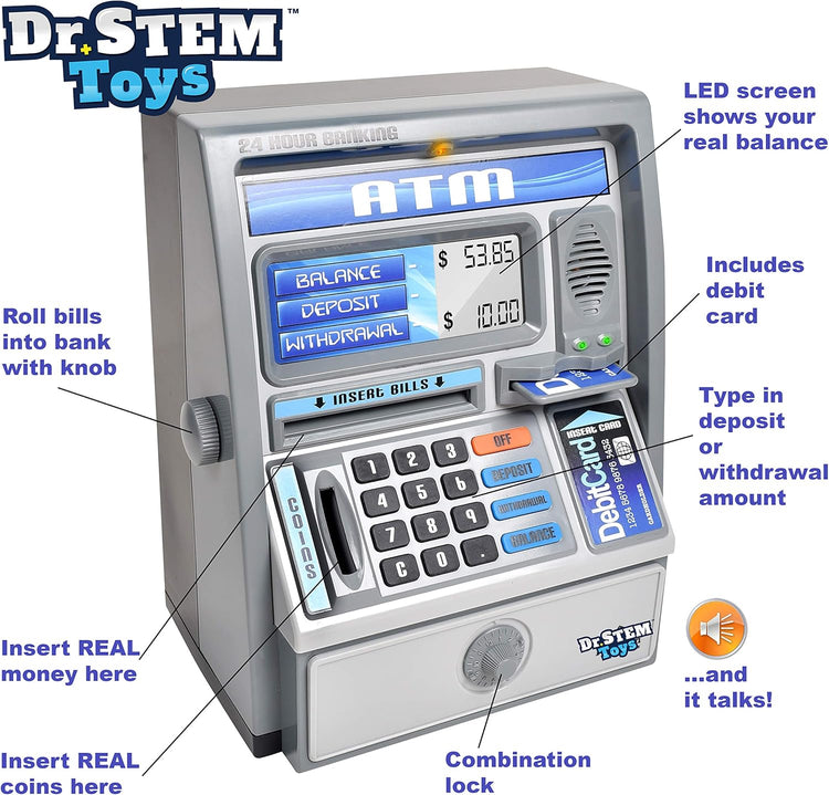 Dr. STEM Toys Kids Talking ATM Machine