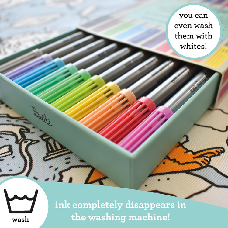 Wash-Out Fabric Pens - 20 Double-Ended in Box - eatsleepdoodle